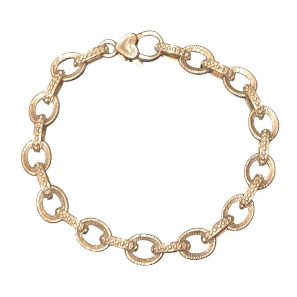 Judith Ripka Bracelet Sterling Silver Links w/ Dots & Lines 7.25 Inches Vintage - Picture 3 of 8